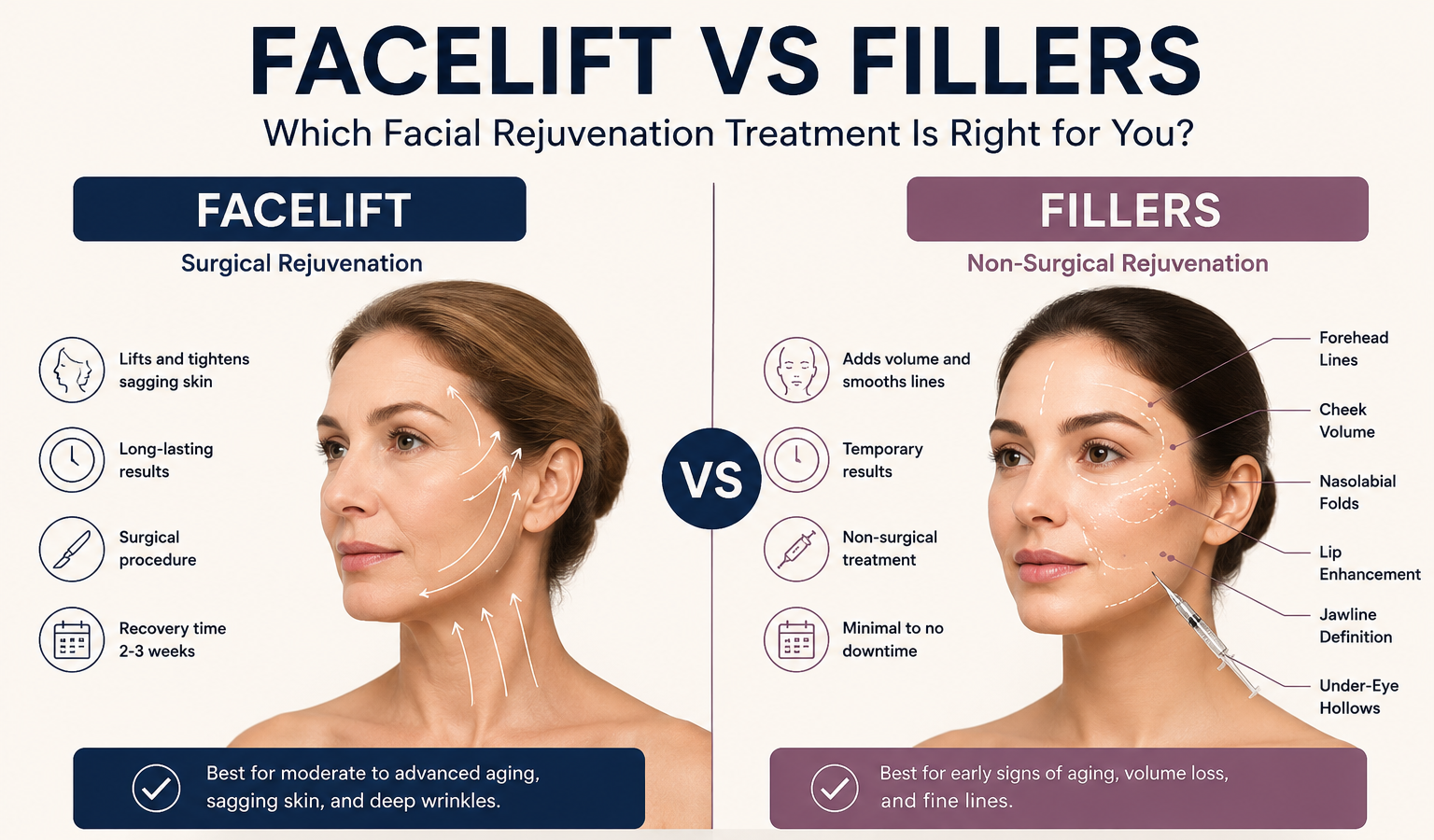 Facelift vs Fillers: Which Facial Rejuvenation Treatment Is Better?
